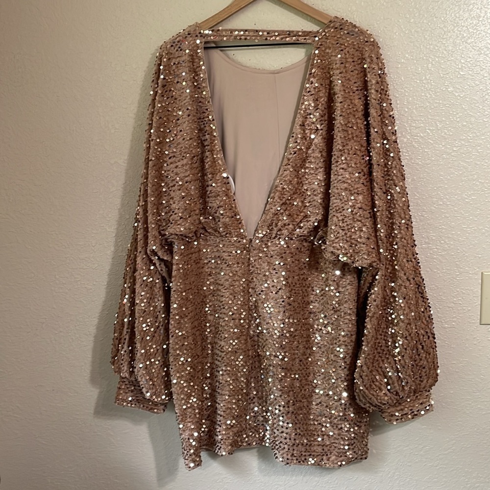 Boohoo blouson sleeve sequin, mini dress - Picture 8 of 14